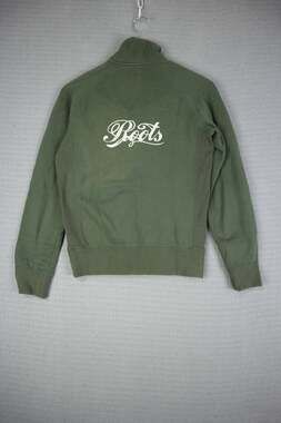Roots 73 Athletic Y2K Zip Up Spell Out Jacket Cotton XS Khaki Womens